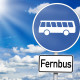 Schild mit Bus und Fernbus